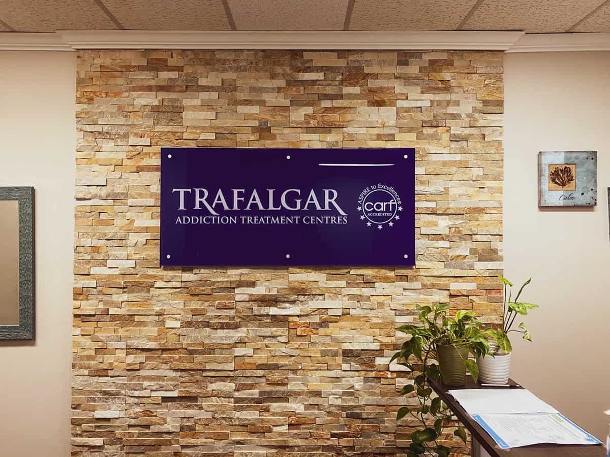 The entrance of Trafalgar's Outpatient Addiction Counselling Centre in midtown Toronto, Ontario.