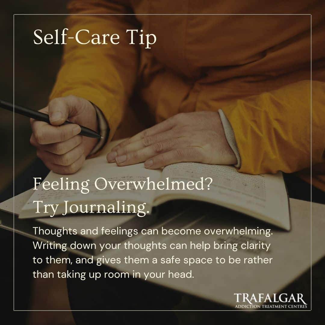 Try journaling as a self-care tip.